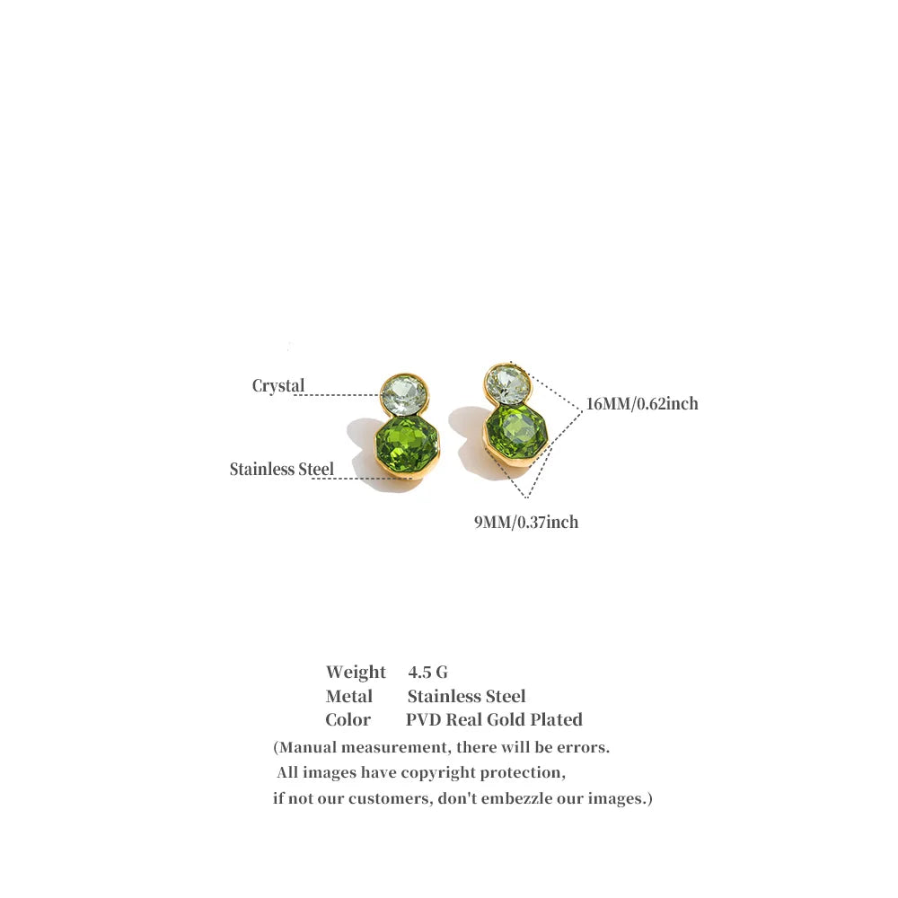 Stainless steel K9 crystal stud earrings for women by HSF Marketplace, silver-tone design