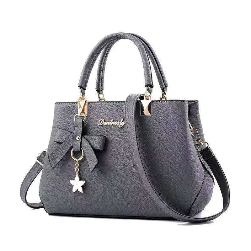Korean trendy autumn and winter bow women's shoulder bag by HSF Marketplace, large portable messenger purse with stylish design