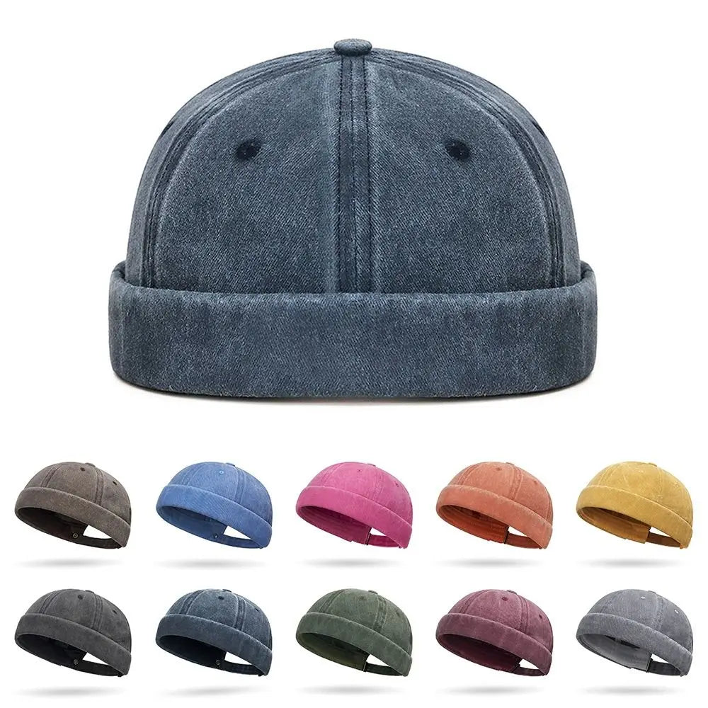Women's HSF Marketplace hip hop beanie street hat, brimless cuffed skullcap in a baggy fisherman style