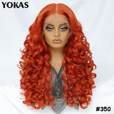 Latisha Lace Frontal Wigs 13x6 Synthetic High Temperature Fiber HD Lace Frontal Wigs 24 Inch Loose Curls Lace Wig For Afro Wome