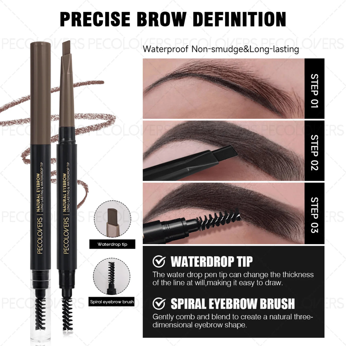 11-piece eye and brow makeup set with 40-shade eyeshadow palette, eyebrow pencil, liquid eyeliner, mascara, and brushes