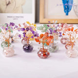 Natural Gemstone Mini Crystal Tree Bonsai Natural Stone Tabletop Decor,Home Office Luck Tree Home Ornaments