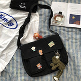 Women’s casual canvas messenger bag by HSF Marketplace featuring a printed design, shoulder strap, and compact purse style.