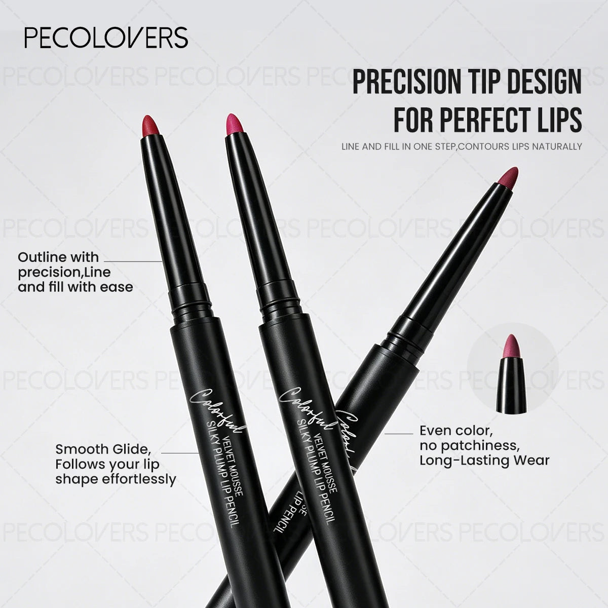 6-piece HSF lip makeup set with matte lip liner, transparent lip oil, gloss, red nude lipstick, and cherry lip balm