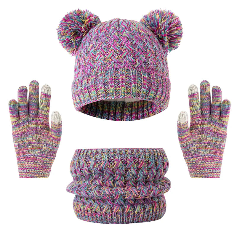 Children's winter hat, scarf and glove set with snowflake design by HSF Marketplace