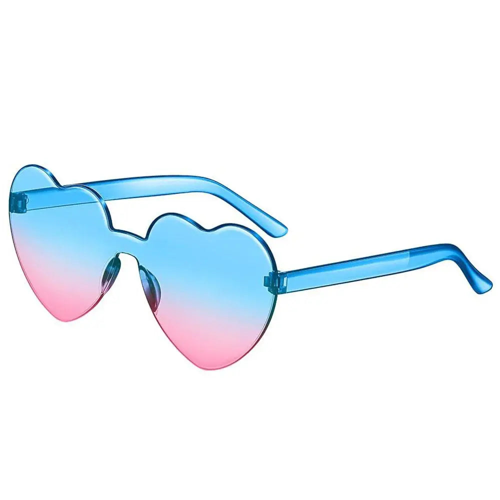 Pink love heart-shaped sunglasses for women with big frames, vintage style, UV400 protection, outdoor fashion eyewear