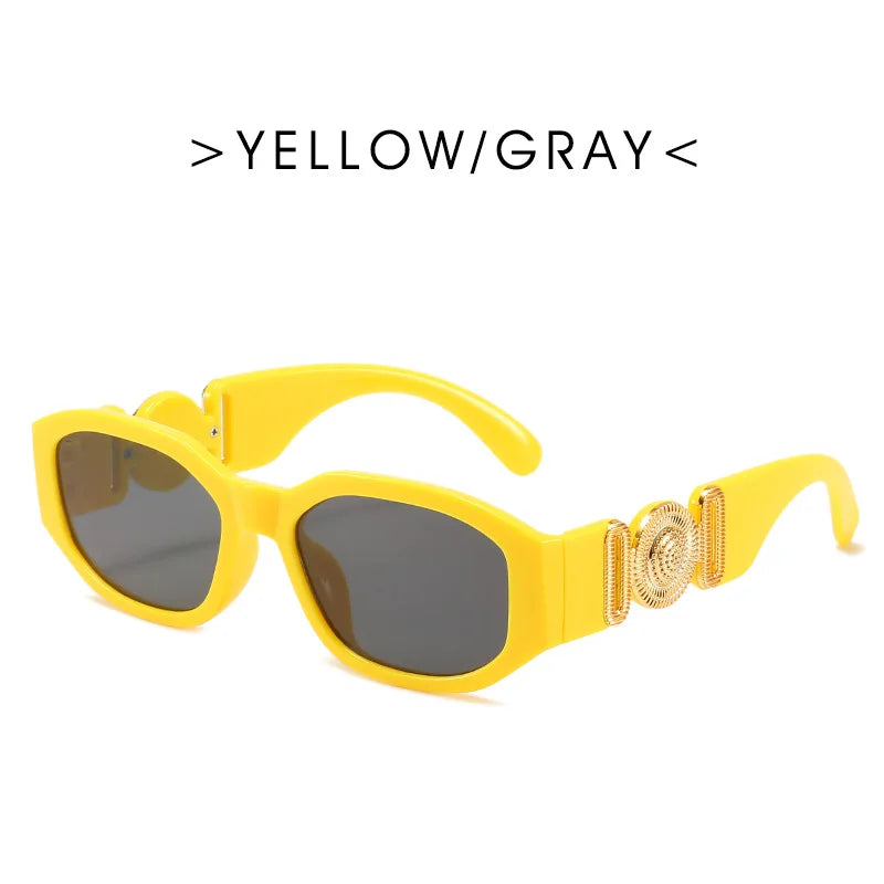 Vintage square sunglasses for men and women by HSF Marketplace featuring stylish rectangular design and luxury frame.