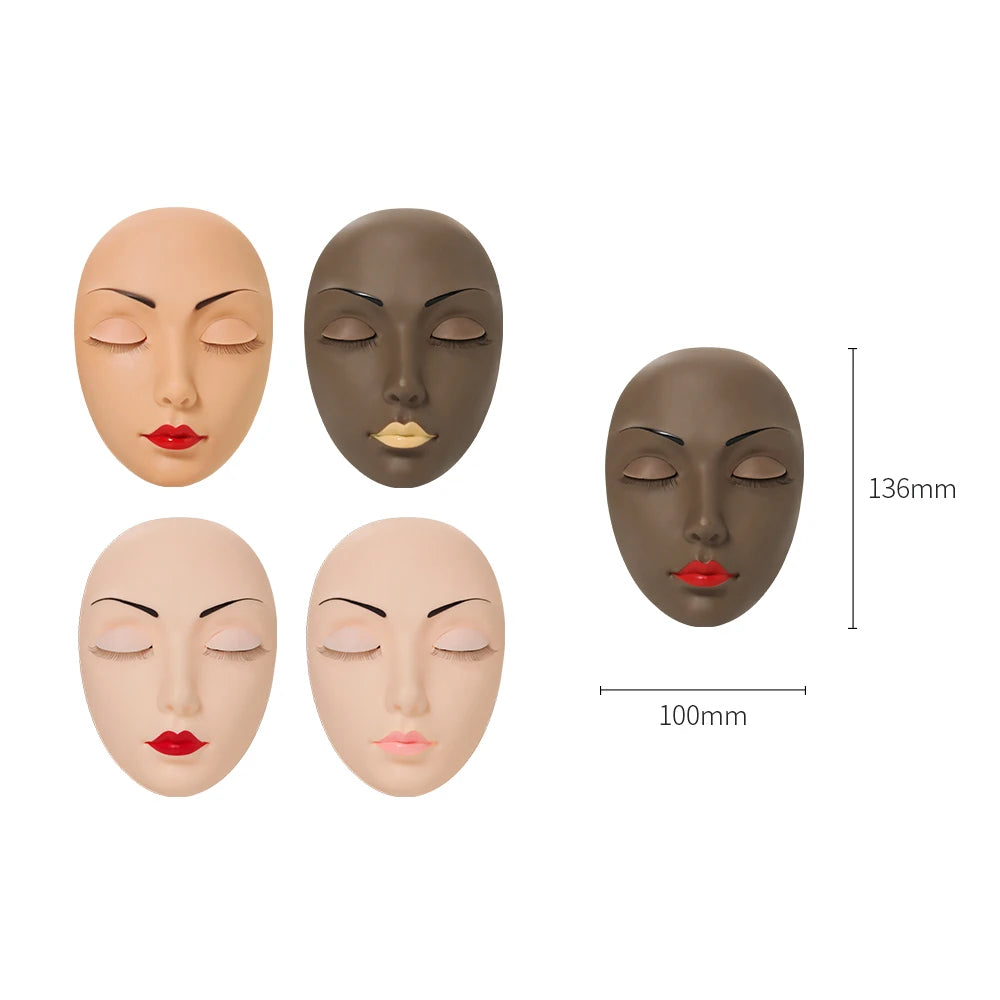 HSF Marketplace GAHAMACA false eyelash extension training head with removable eyelids and realistic lash model for practice.