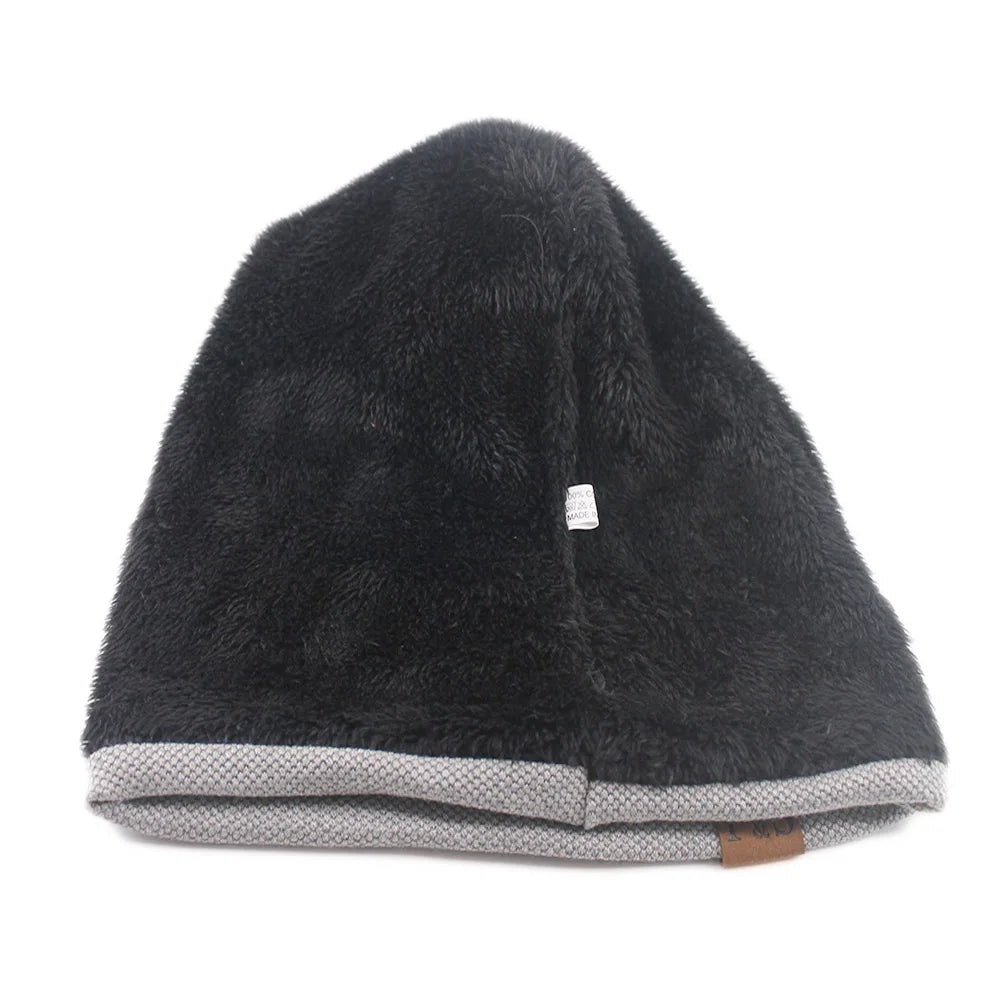 Unisex HSF knitted bonnet beanie hat in solid color, soft turban style for autumn and spring casual wear