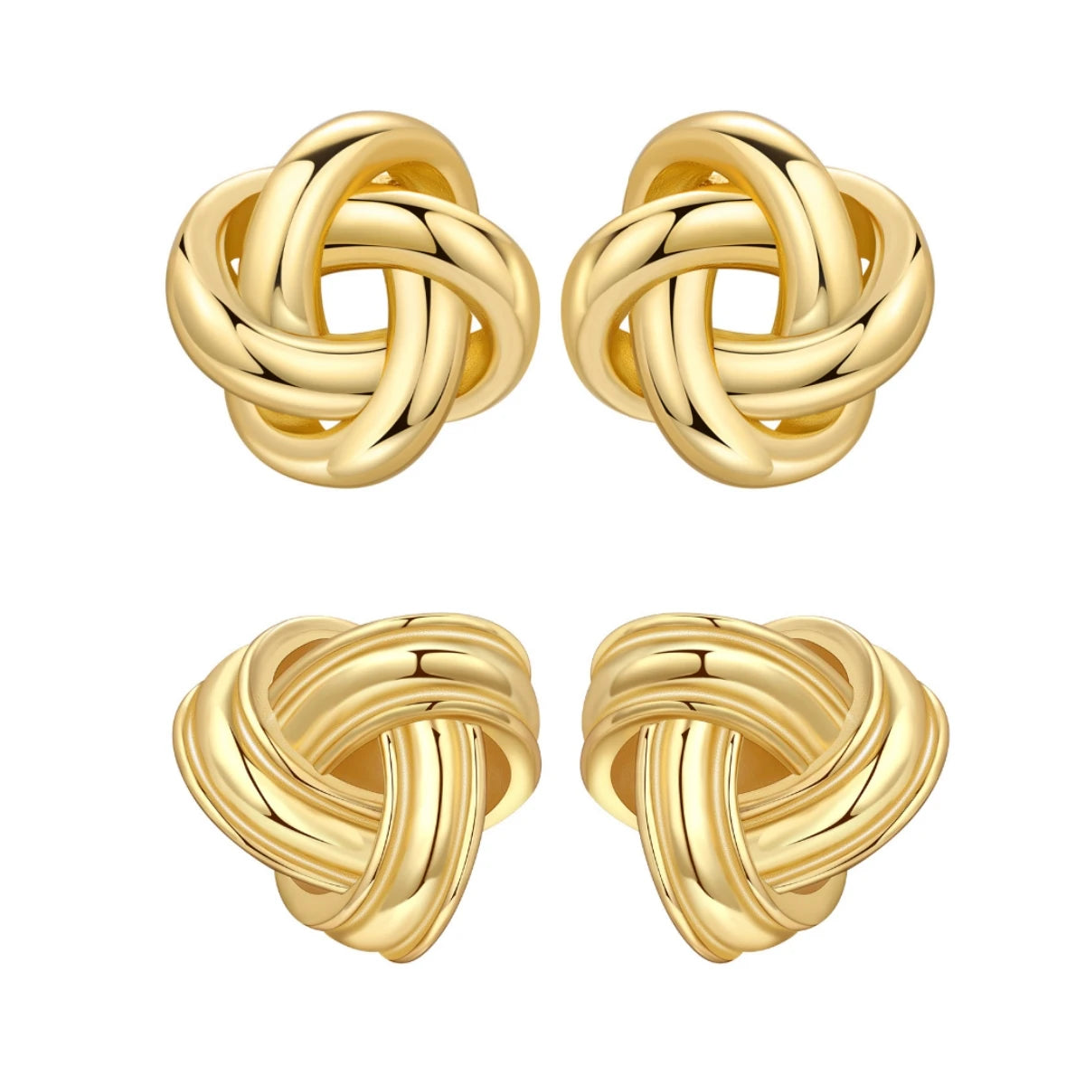 Orstarry S925 sterling silver 18k gold classic knot stud earrings for women, elegant jewelry design