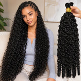 15A Human Braiding Hair for Boho Braids Burmese Curly Spiral Ends Bulk 100% Unprocessed Virgin Hair 3/4 Bundle 24 26 28 30 Inch