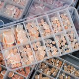 120-piece pink French tip press-on toenails by HSF Marketplace, square shape, short length, glossy finish