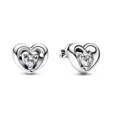 925 sterling silver herbarium cluster heart halo stud earrings for women by HSF Marketplace