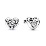 925 sterling silver herbarium cluster heart halo stud earrings for women by HSF Marketplace