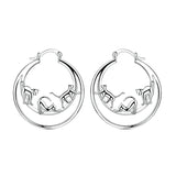 Hypoallergenic CZ zircon hoop earrings in 925 sterling silver by HSF Marketplace