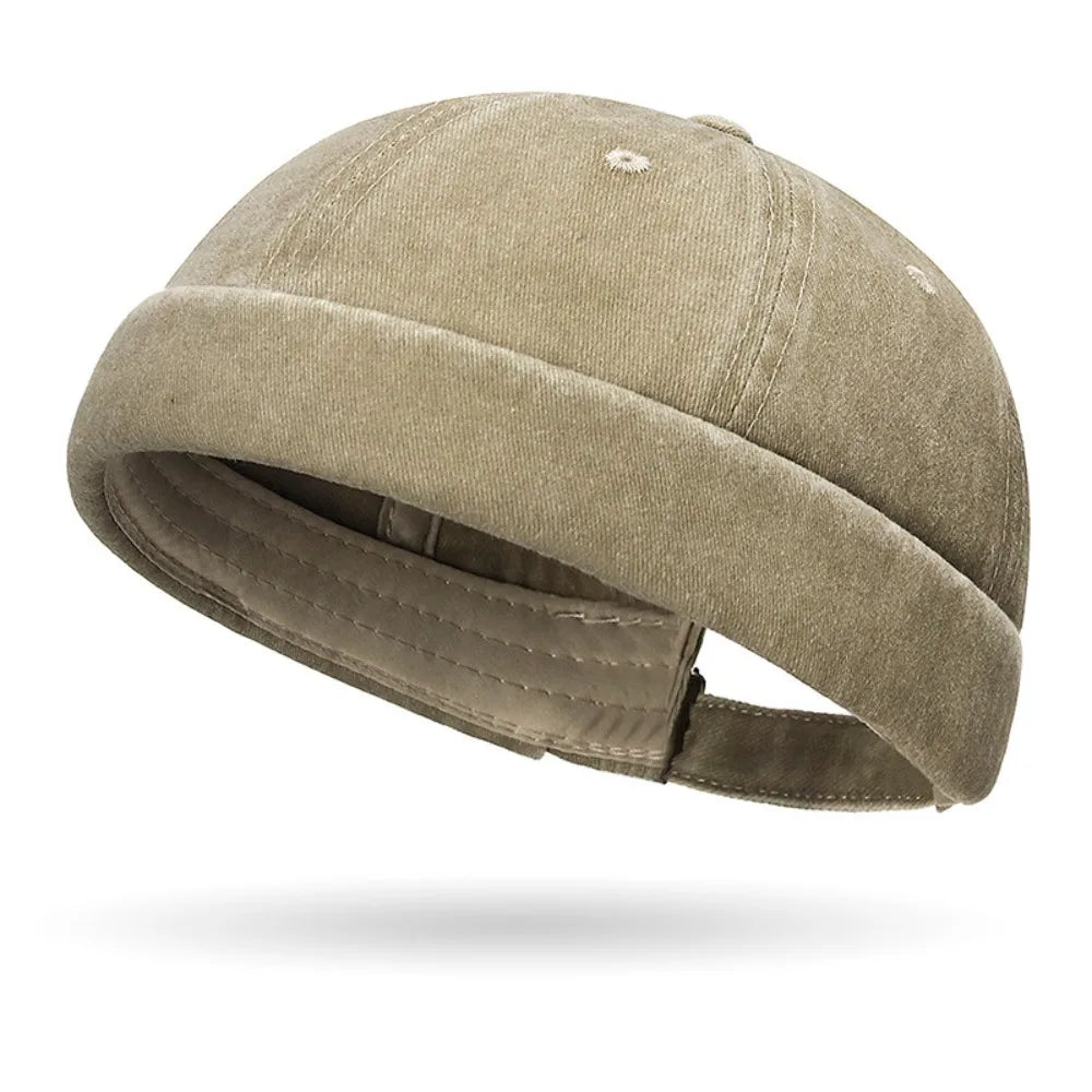Women's brimless baggy beanie street hat with cuff, fisherman-style skullcap in black HSF Marketplace hat
