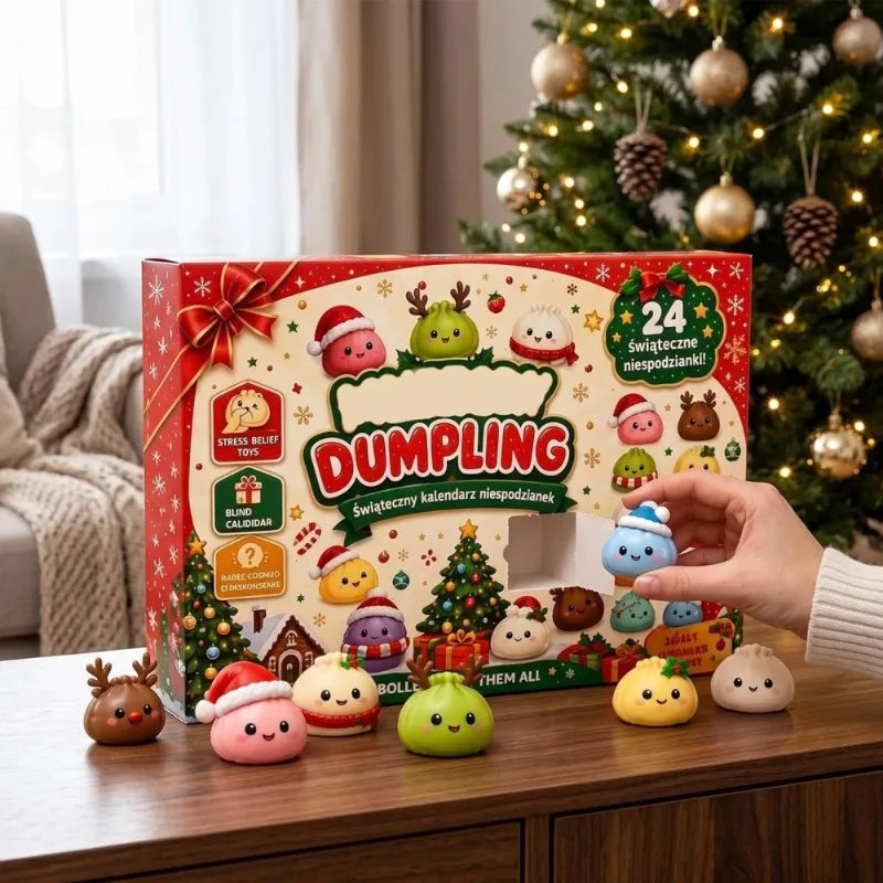 New Christmas Countdown Calendar Blind Box 24-Grid Squishy Fun Stress-Relieving Hole Squishy Fun