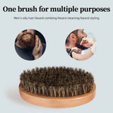 Hair Brush Boar Bristle For Men's Beard Brush Portable Shaving Comb Massage Hair Cleaning Brush for Facial Cleaning Styling Tool