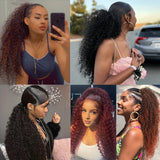 Kinky curly Brazilian virgin Remy human hair drawstring ponytail extension with clip-in hairpiece for women