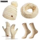 Women's and girls' warm winter hat, scarf, and gloves set by HSF Marketplace