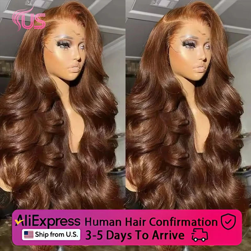 Body Wave Chocolate Brown Wig Human Hair Lace Front Wig Brown Wigs Glueless Human Hair 13x6 13X4 Hd Lace Frontal Wigs For Women