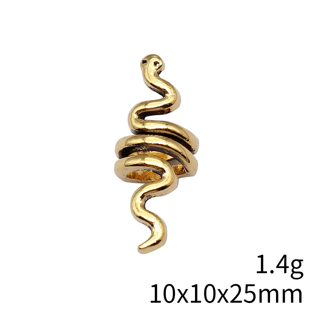 WYSIWYG 10pcs 10x10x25mm 2 Colors Snake Hair Braid Bead Accessories Pendant For DIY Jewelry Making Handmade Jewelry Findings