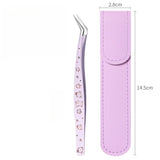 High precision stainless steel eyelash tweezer with leather case by HSF Marketplace