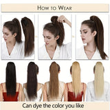 Straight human hair claw clip ponytail extension by HSF Marketplace, 10–30 inch Remy hair extension