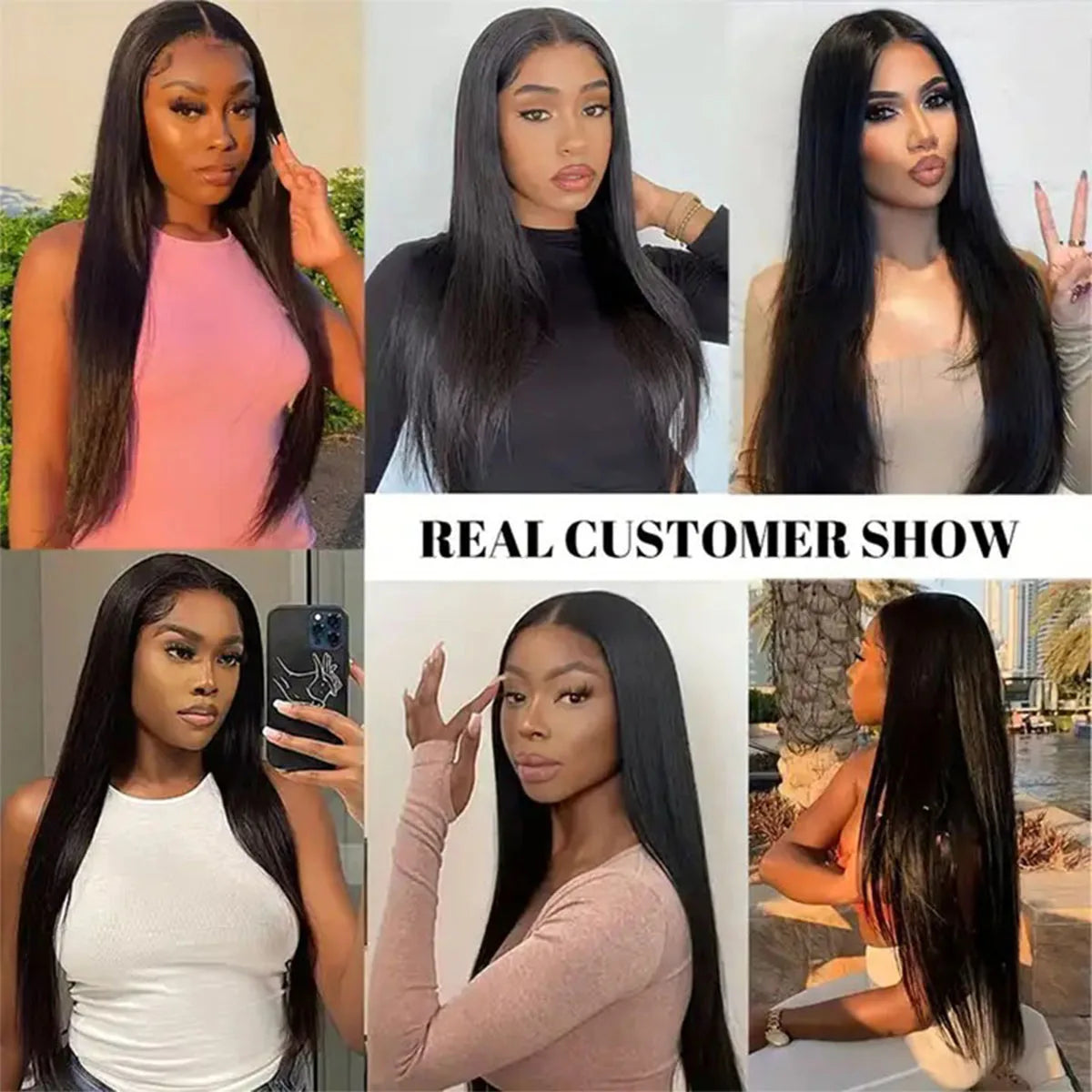 Straight clip-in Brazilian Remy human hair extensions, 8-piece set, natural black, full head coverage