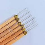 12Pcs/6Pcs/3Pcs Wood Handle Hair Extension Pulling Needle Crochet Hook for Dreadlock & Hair Extensions