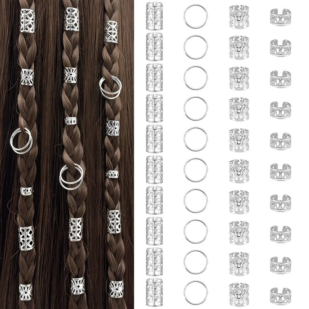 Metal dreadlock hair beads, loc jewelry accessories for hair styling by HSF Marketplace