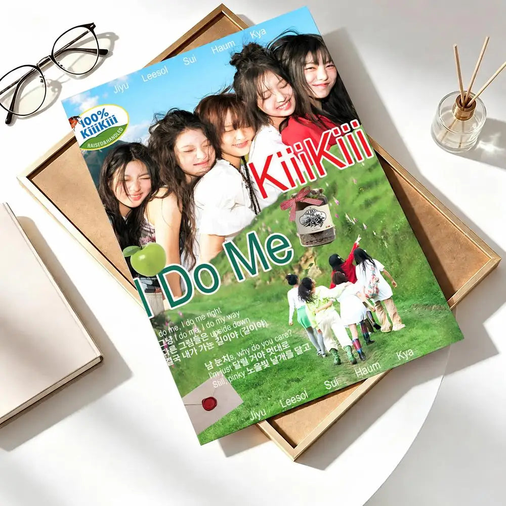 Kpop girl idol group kiiikiii self-adhesive poster wall art by HSF Marketplace