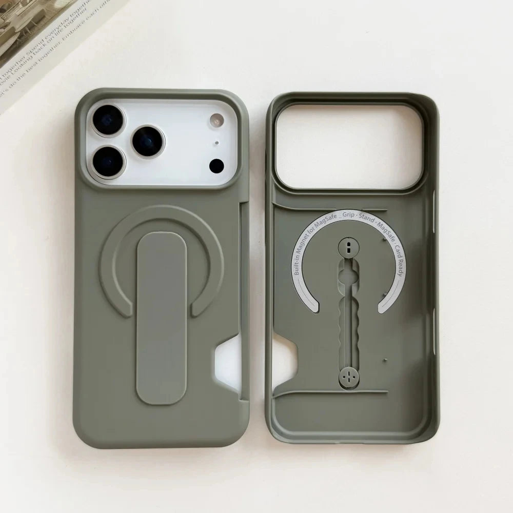 Magnetic Card Holder Kickstand Case for iPhone 17 Pro Max by HSF Marketplace