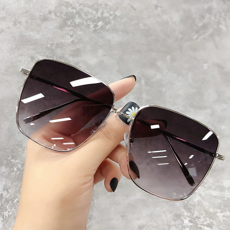 Luxury square sunglasses for women and men by HSF Marketplace featuring gradient lenses, vintage style, unisex design, perfect for travel.