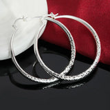HSF Marketplace 925 sterling silver 5cm circle hoop earrings for women, fine fashion jewelry