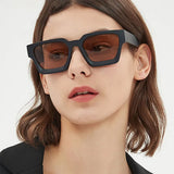 Luxury green square sunglasses for women and men, designer HSF Marketplace sunglasses with UV400 protection and retro style.