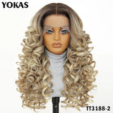 Latisha Lace Frontal Wigs 13x6 Synthetic High Temperature Fiber HD Lace Frontal Wigs 24 Inch Loose Curls Lace Wig For Afro Wome