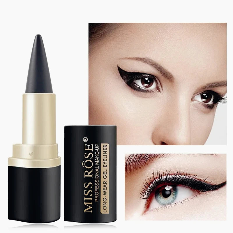 HSF Marketplace waterproof matte black gel eyeliner pencil, quick-drying, smudge-proof, rich pigment single-head design