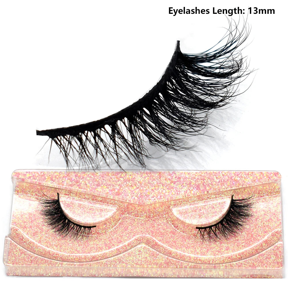 Dropshipping Short 3D Mink Lashes Fake Eyelashes Natural Soft Wispy Cruelty Free Lashes Fluffy Lightweight Eye Lashes Extension