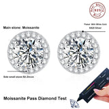 Tezzc moissanite stud earrings in 925 sterling silver with colorful sparkling stones for women