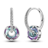 925 sterling silver hoop earrings with zirconia accents, hypoallergenic jewelry for women and girls