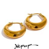 Geometric stainless steel hoop earrings for women by HSF Marketplace