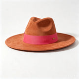 Women's wide brim suede fedora hat, autumn winter felt hat in classic church style by HSF Marketplace