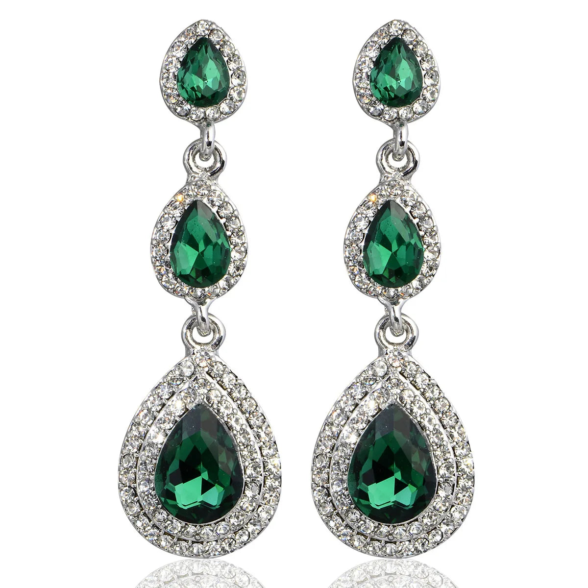Champagne crystal drop earrings by HSF Marketplace for elegant wedding looks