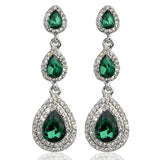 Champagne crystal drop earrings by HSF Marketplace for elegant wedding looks