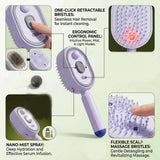 Professional R&D Spray Hair Brush 2-In-1 Misting Hair Brush with Water Spray Reduce Frizz Anti-Static Retractable Steam Massage