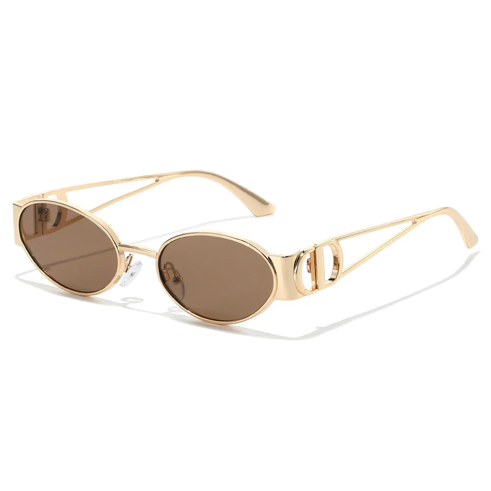 Luxury oval sunglasses for women by HSF Marketplace, UV400 protection, stylish small design, perfect for fashion-forward streetwear.