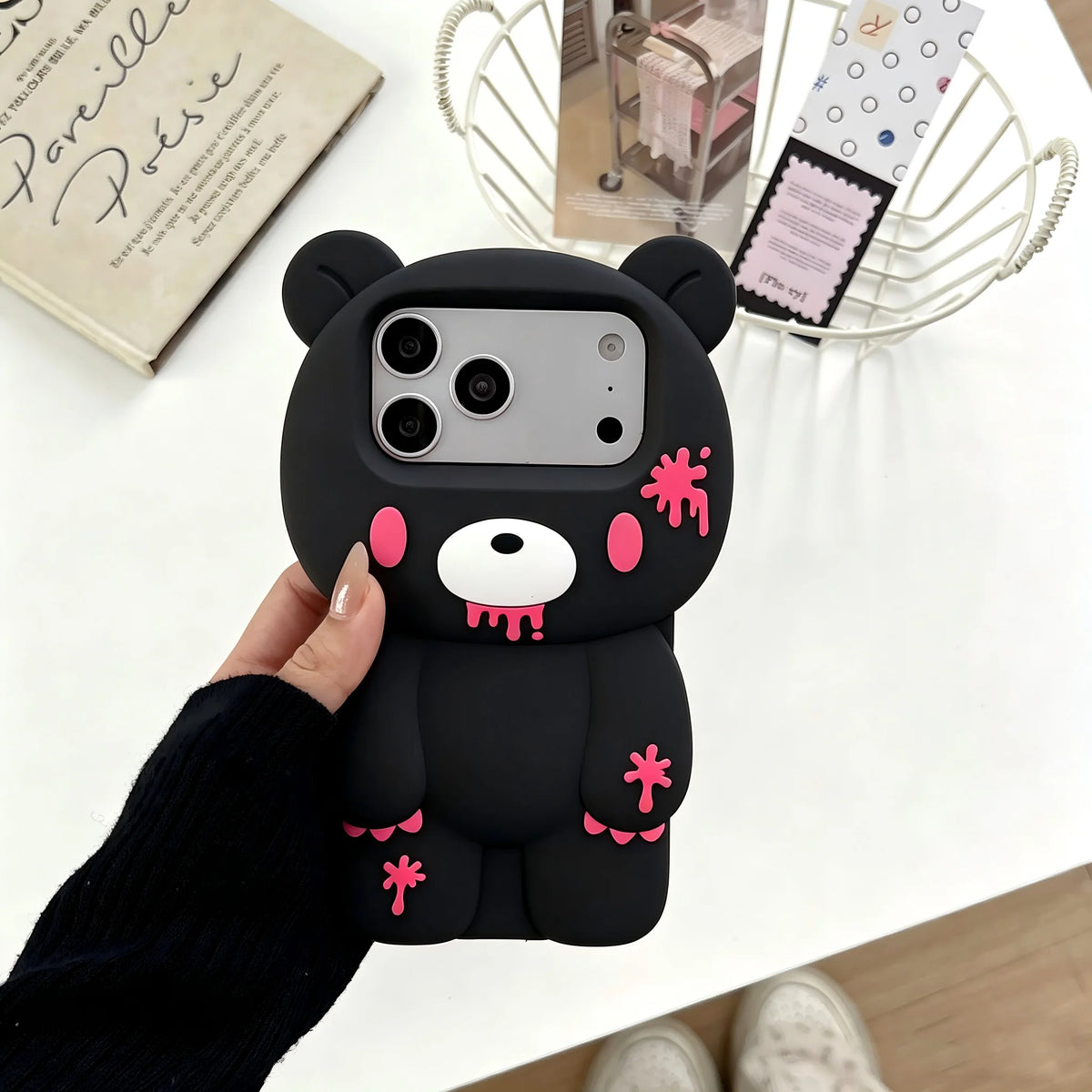 Gloomy Bear anti-fall phone case for iPhone 17 to 12 Pro Max by HSF Marketplace