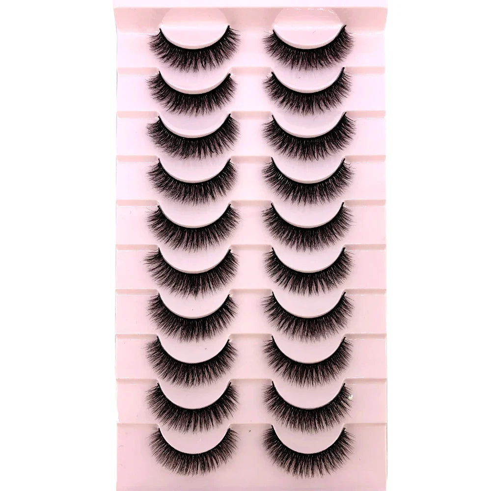 3D faux mink false eyelashes, 10 pairs of fluffy HSF Marketplace lashes in assorted styles