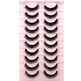 3D faux mink false eyelashes, 10 pairs of fluffy HSF Marketplace lashes in assorted styles